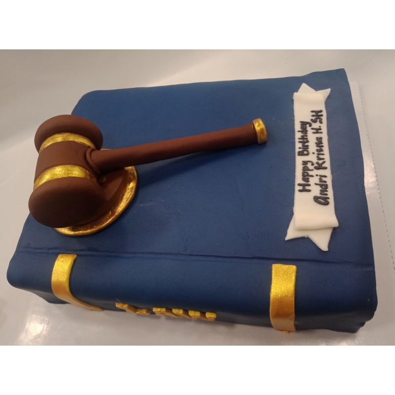 

Kue Ulang Tahun Tart Cake Tema Buku, Wisuda, Hakim, Palu