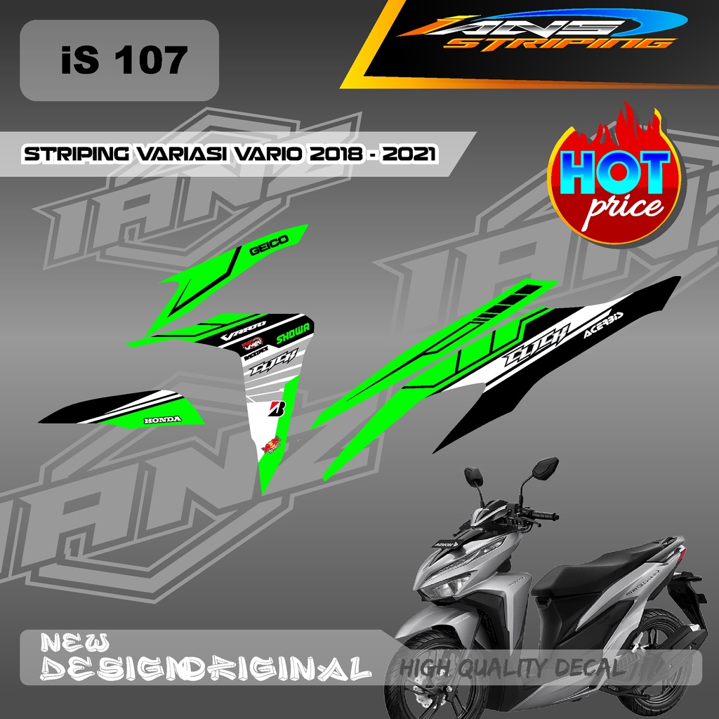 TERBARU STIKER STRIPING VARIO Led Vario 150 MOTIF GRAFIK RACING BAHAN HOLOGRAM / NON HOLOGRAM IS107