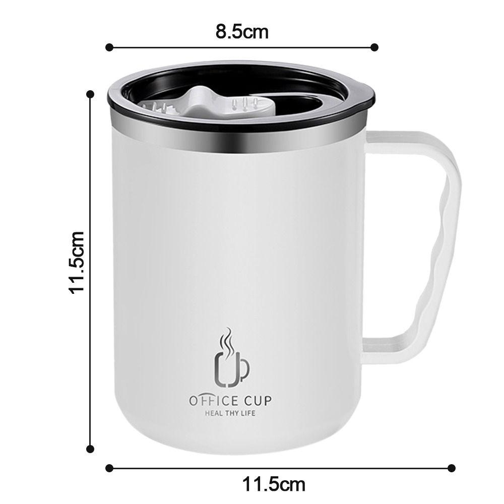 Solighter Mug Kopi Anti Bocor Stainless Steel Dengan Gagang Dan Tutup Travelling Cup