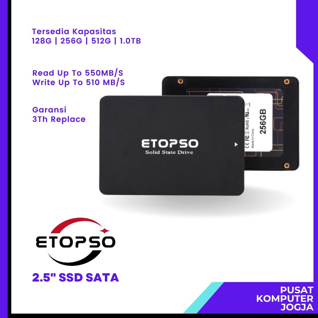 SSD ETOPSO 1 TB 2,5 inch sata III garansi 3th replace