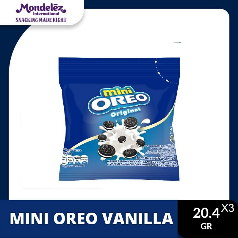 

Mini Oreo Biskuit Original Pcs 20.4Gram Untuk Traveling - Triple Pack ( 3pcs)