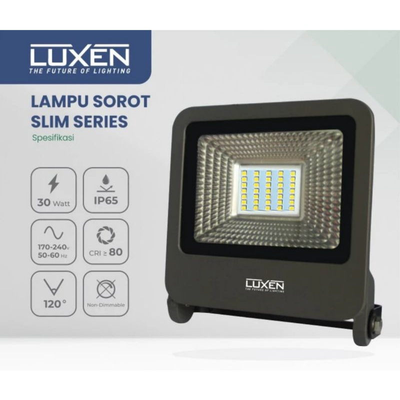 Lampu Tembak/Sorot LED Floodlight/Taman 30W SMD IP65 LUXEN Bergaransi