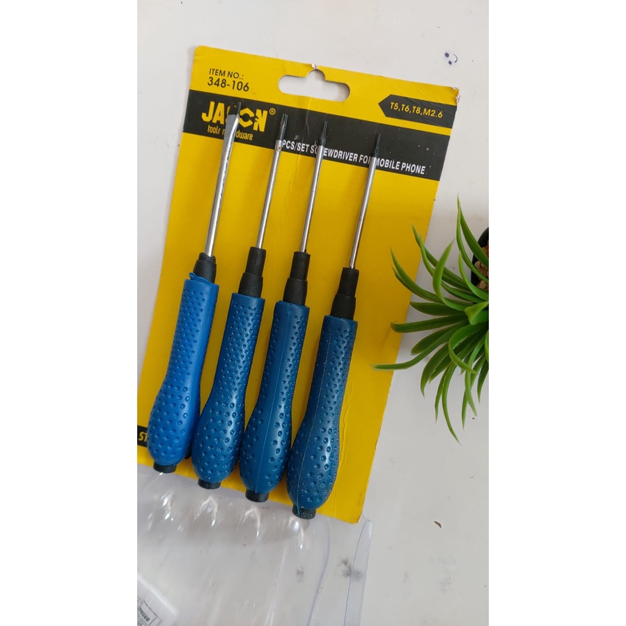 OBENG HP KOMBINASI (BINTANG/ U) SET 4pcs JASON (348-106)