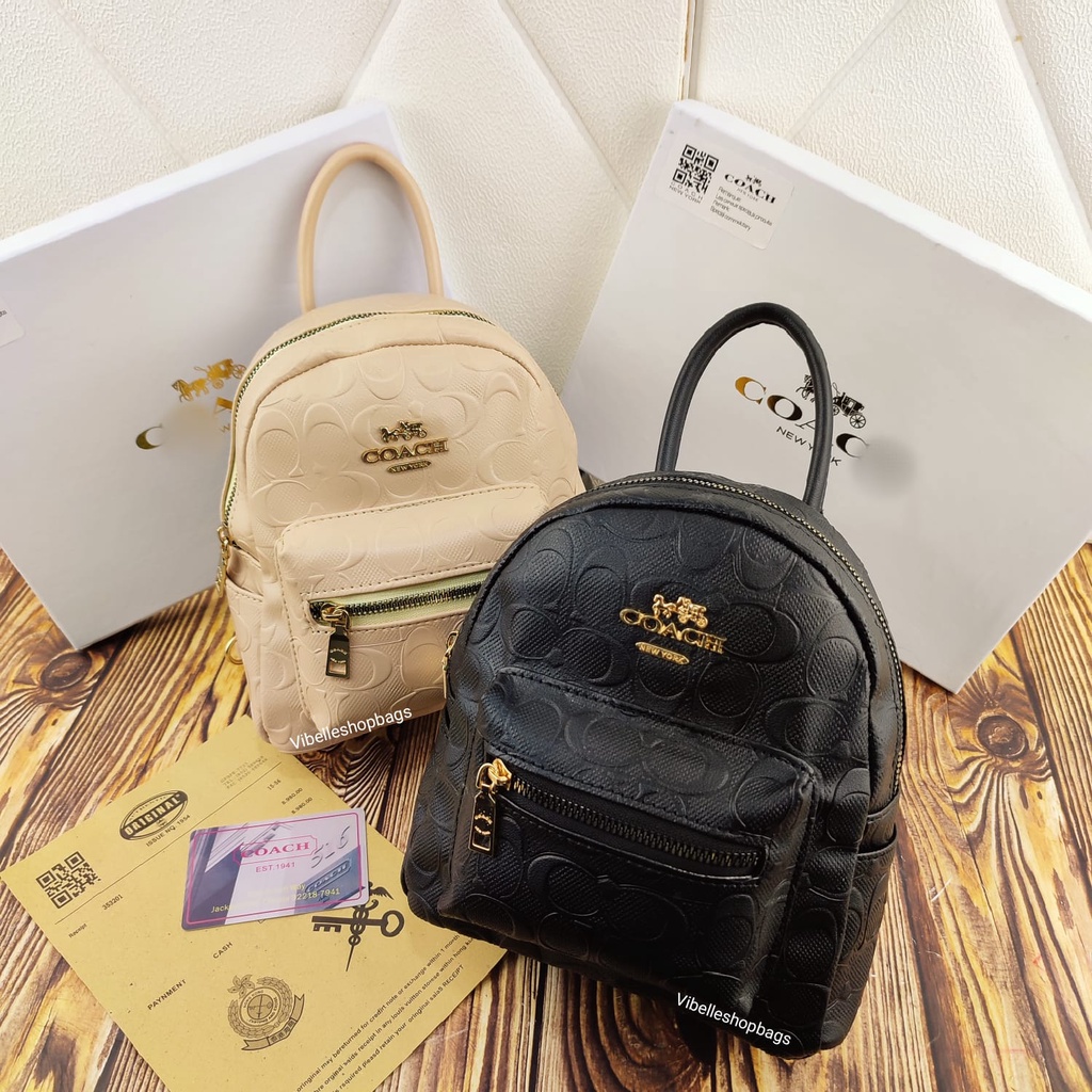 RANSEL WANITA COAC IMPORT TERBARU - tas ransel coach wanita full embos - coach Women's backpack fashion backpack VIBELLESHOPBAGS 1739