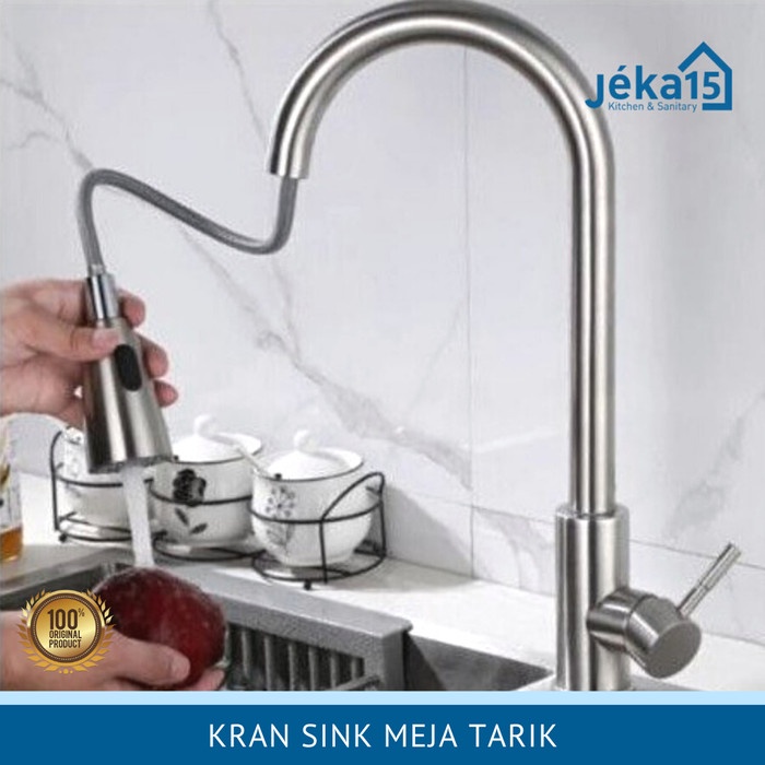/////] Kran Sink Meja Panas Dingin Kran Dapur Kran Sink Flexible Tarik