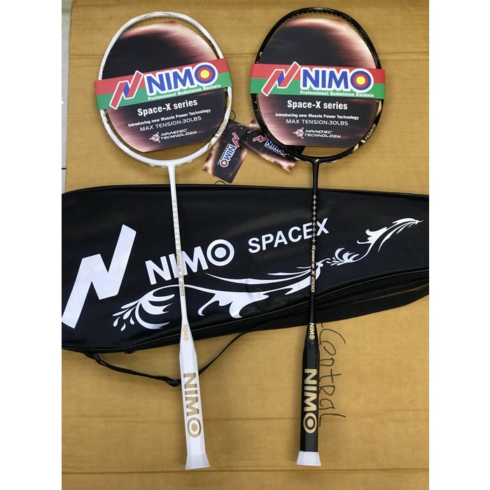 Limited Raket Bulutangkis Nimo Space X 200 Full Carbon Original Free Cover Hemat