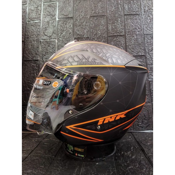 Helm ink dynamic #2 Gunmetal doff orange fluo