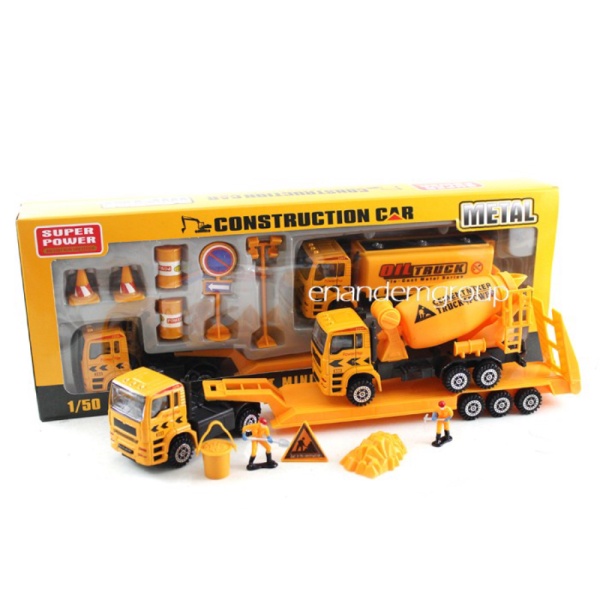 

Promo Diecast Mainan Mobil Anak Truk Molen Kontainer Konstruksi Metal - Kuning Diskon