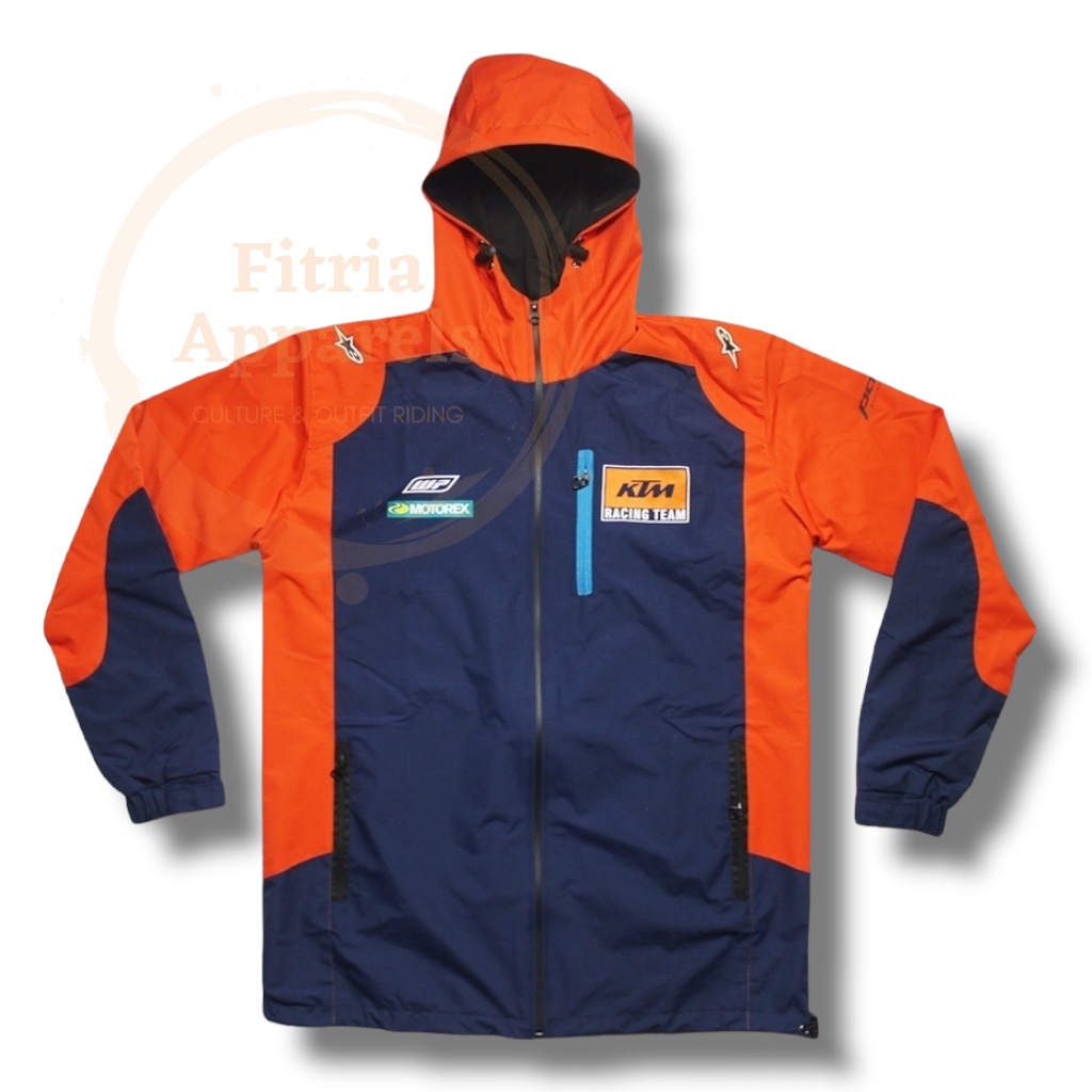 JAKET SUPERMOTO WATERPROOF JAKET KTM RACING TEAM JAKET SUPERMOTO MOTOCROSS JAKET PARASUT WATERPROOF 