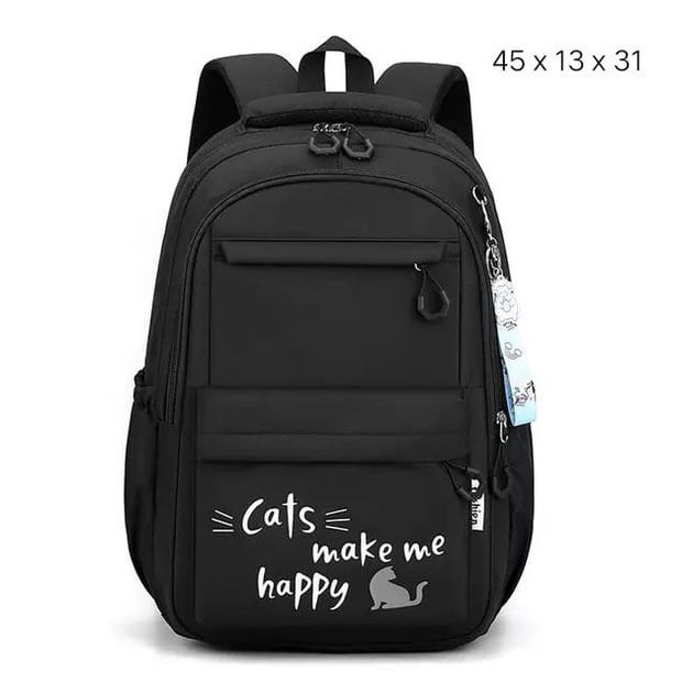 ARMELIA SHOP  {{BISA COD}}TAS RANSEL ANAK SEKOLAH SD SMP SMA PEREMPUAN CATS MAKE ME HAPPY