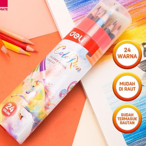 

Trend 스 DELI Pensil Warna Colorun 24 Warna Bonus Serutan - EC