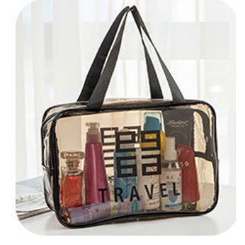 Tas Kosmetik Tas Makeup Portable Model Transparan Bahan Plastik Untuk Travel Anti Air