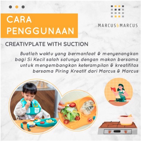 Marcus &amp; Marcus Creativplate With Suction - Piring makan anak - yellow