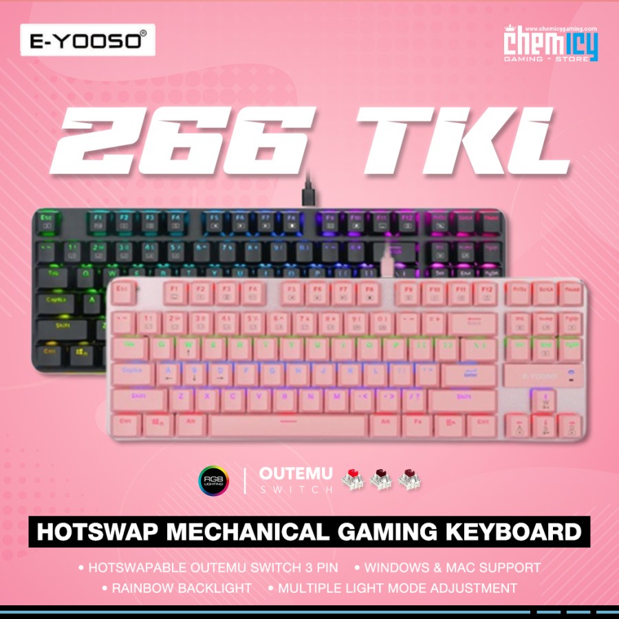E-YOOSO Z66 87% TKL RGB Hotswap Mechanical Gaming Keyboard