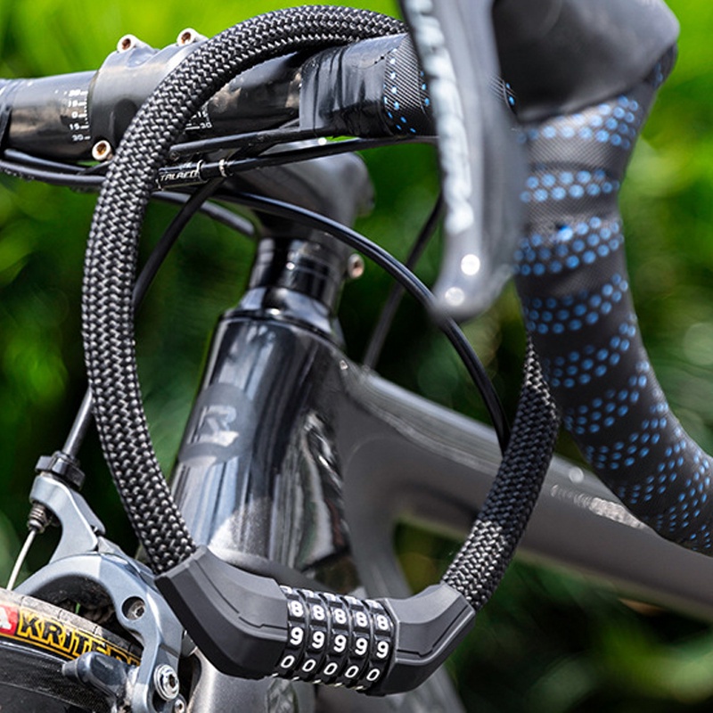 Rockbros Kunci Gembok Sepeda Bike Bicycle Lock Ring 40/63CM Portable Cable Lock Thicken Password