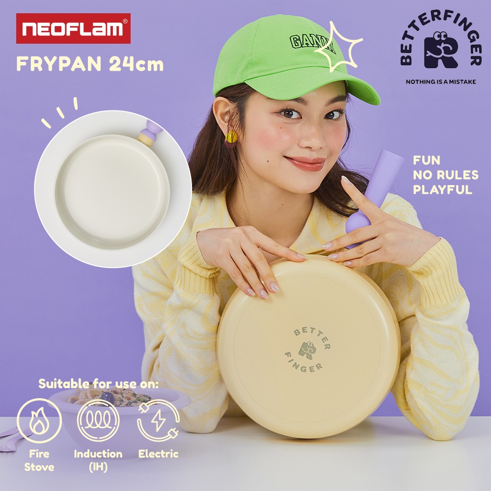 Neoflam BETTER FINGER Fry Pan 24cm Wajan Keramik Anti Lengket Induksi