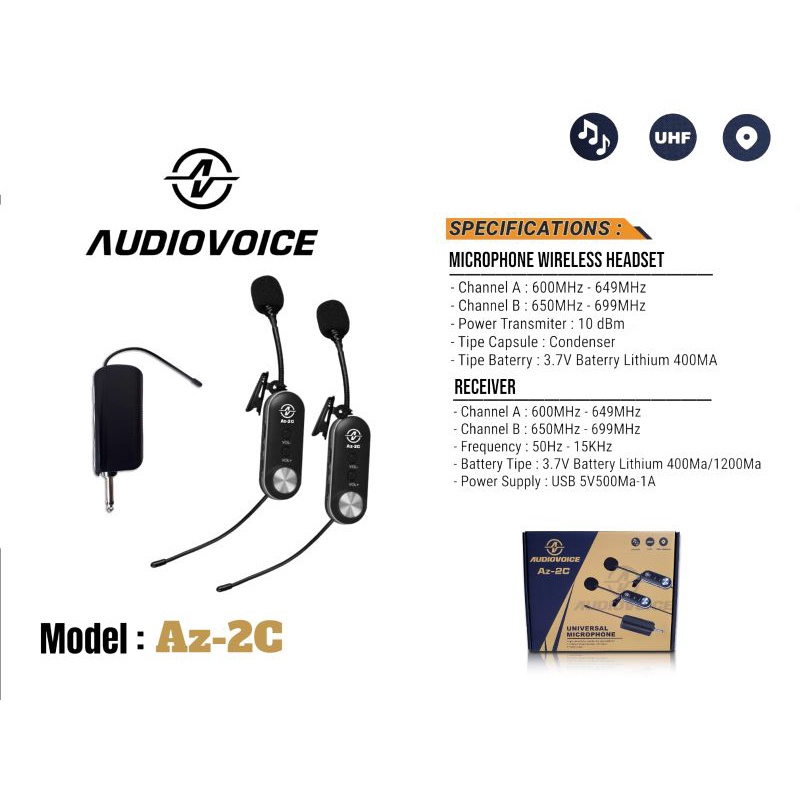MIC WIRELESS AUDIO VOICE AZ-1C AZ-1H AZ-2C AZ-2H BEST QUALITY