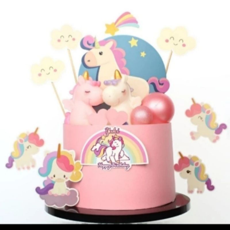 Topper Unicorn,Hiasan kue Unicorn,Background unicorn