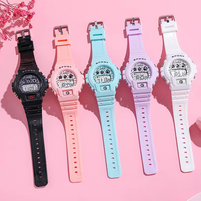 Jam Tangan Wanita Rubber Sport Digital LED Korea Fashion Anak Remaja Best Seller