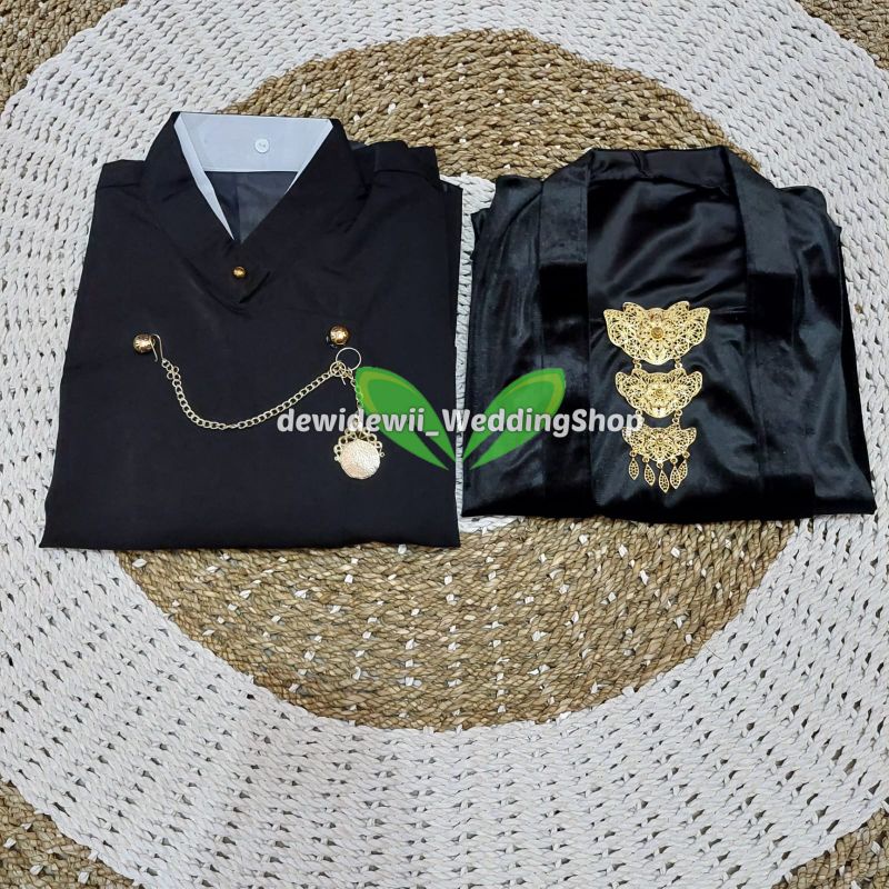 [1 Set] Beskap Solo + Kebaya / Warna Hitam || Atasan Baju Prewedding