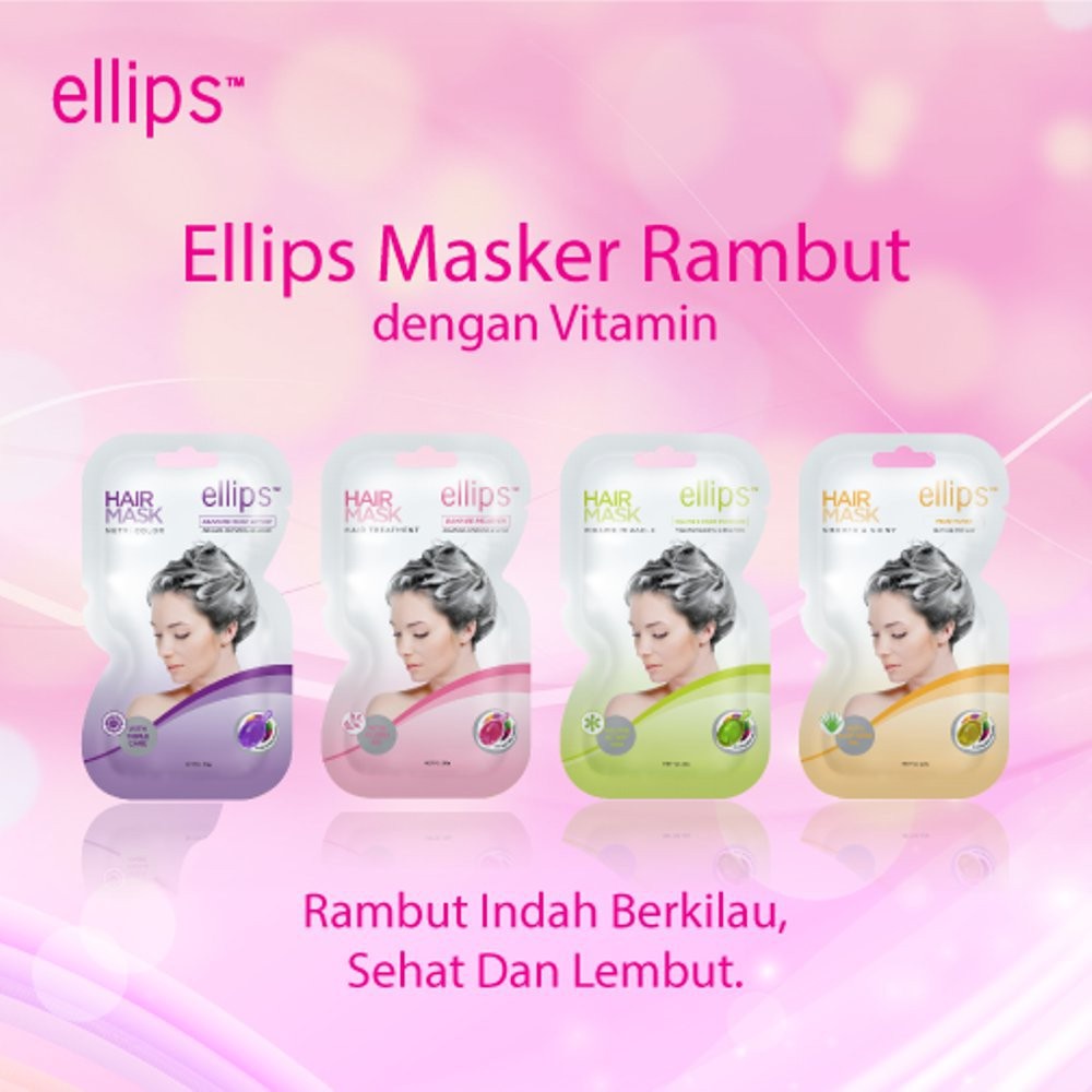 Ningrum - ELLIPS Hair Mask Sachet 20gr | Perawatan Masker Rambut Vitamin Rambut Treatment Original BPOM - 5511