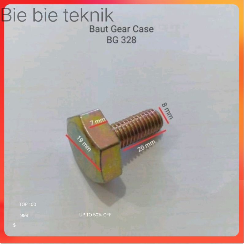 baut kepala mesin rumput/ baut stik mesin rumput 328(drat kiri)