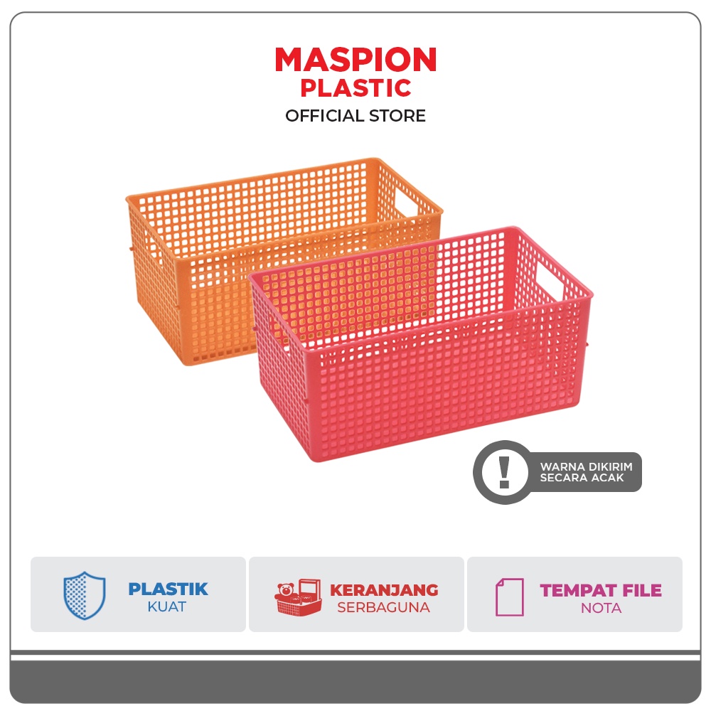 Maspion Keranjang Plastik Serbaguna Utility A3 2 pcs set