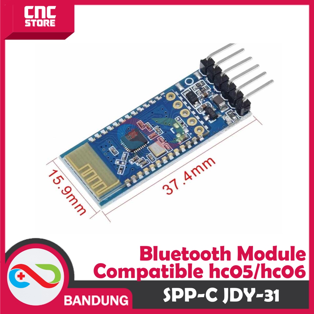 SPP-C BLUETOOTH SERIAL MODUL JDY-31 COMPATIBLE HC-05 HC-06 SPPC ARDUINO