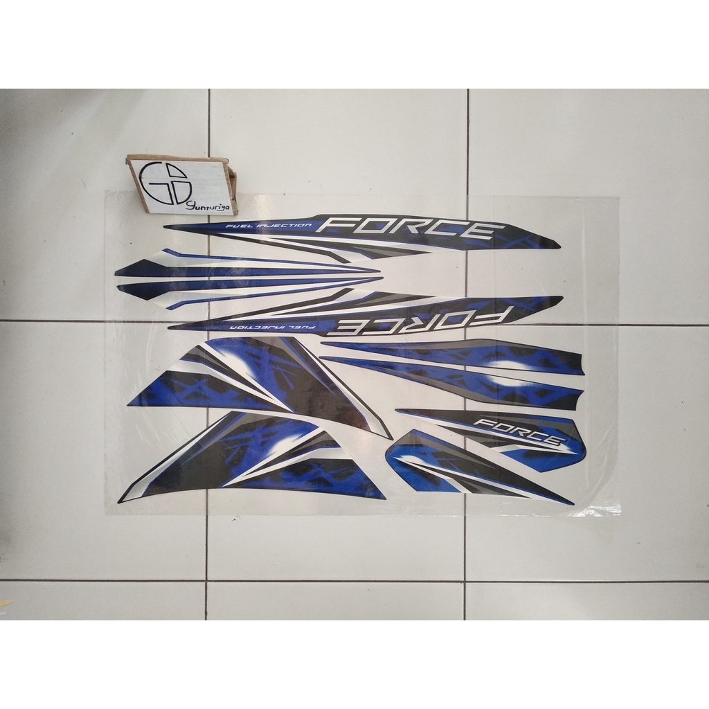 Striping Sticker Lis body Yamaha Vega Force FI 2013 2014 2015 Hitam Biru