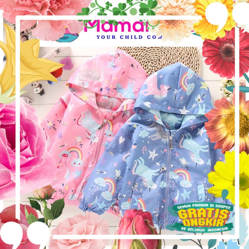 Jaket Anak Perempuan / Jaket Anak parasut Anti Angin Air / Jaket Hoodie Anak Perempuan/ Jaket Anak C