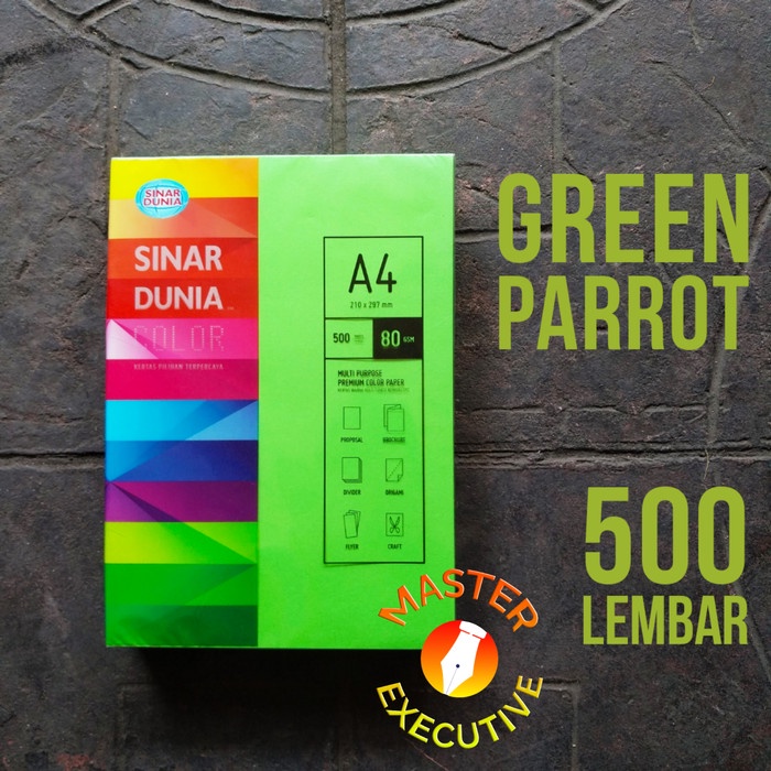 

%$%$%$%$] [Rim] Sinar Dunia SiDu Color Kertas A4 80 Warna Green Parrot IT 230