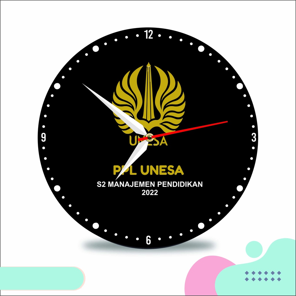 Jam Dinding Custom KKN Jam Dinding PAR Logo Instansi Cinderamata Souvenir Perusahaan Kenang Kenangan