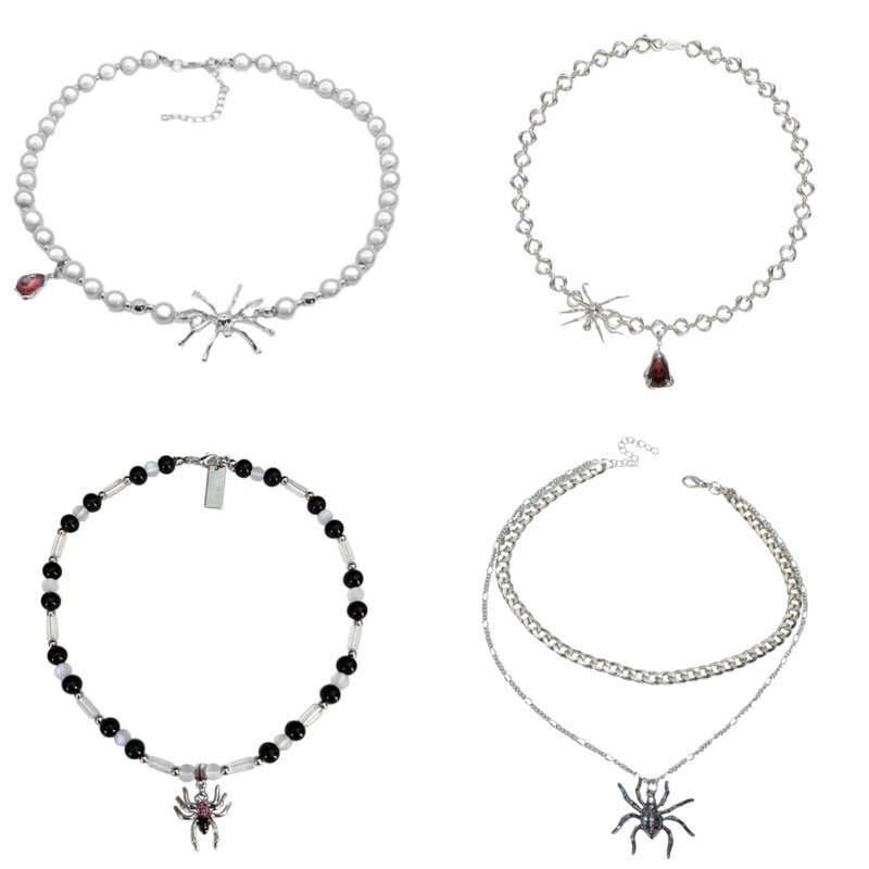 [Spider Series] Spider Kalung Aksesoris Rantai Klavikula Diablo Retro Mewah Ringan