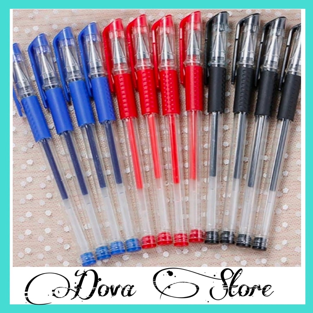 

selusin Pulpen gel murah gel pen12pcs murah warna hotam merah dan biru