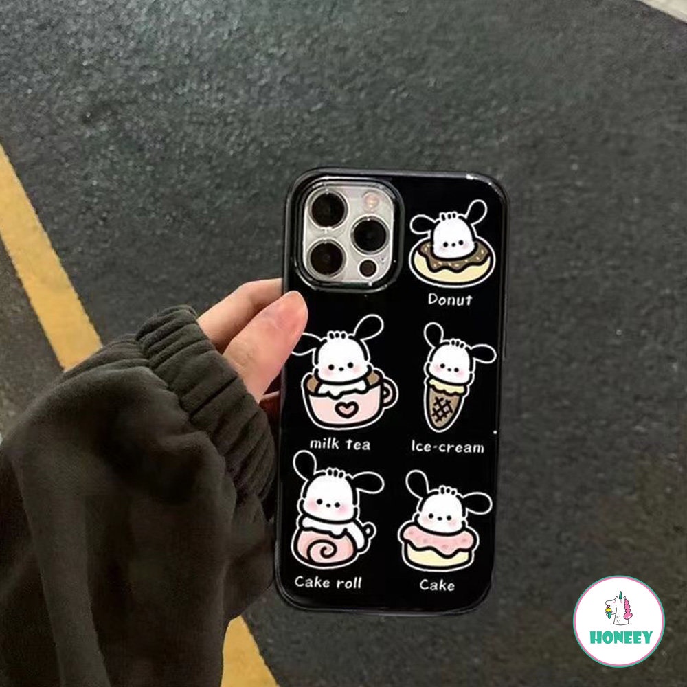 IPHONE Casing Korea Teddy Dog Glossy Phone Case Untuk Iphone14 13 12 11 Pro Max14 Pro Max Halus Tipis Lembut TPU Belakang Sarung Hp