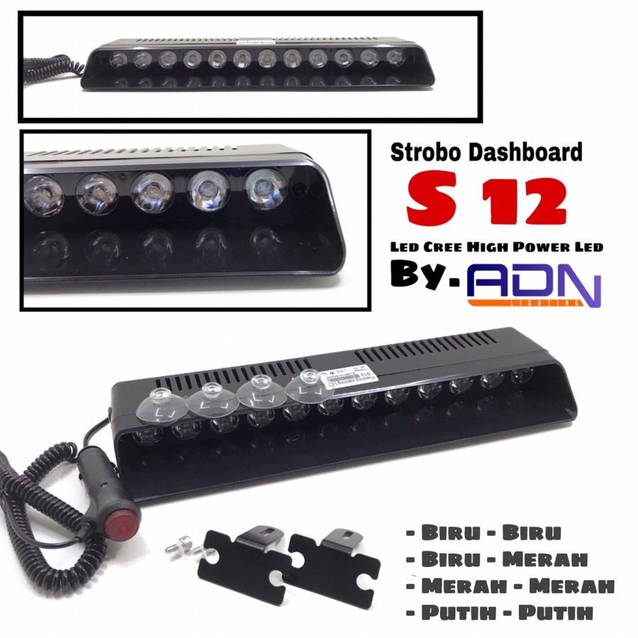 Lampu Kedip DASHBOARD S12 12 titik HPL CREE SUPERBRIGHT By ADN