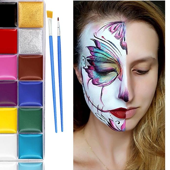 

Model Baru 12 Warna Body Face Painting Cat Wajah Painting Wajah Body Painting Palette Wajah WF6!