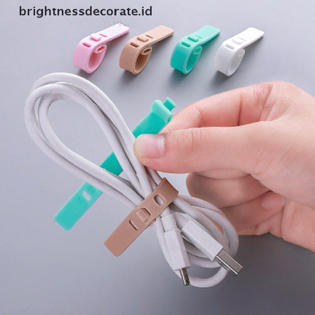 [Birth] Silicone Kabel Data Organizer Headphone Cord Finishing Buckle Wrap Tie Strap [ID]