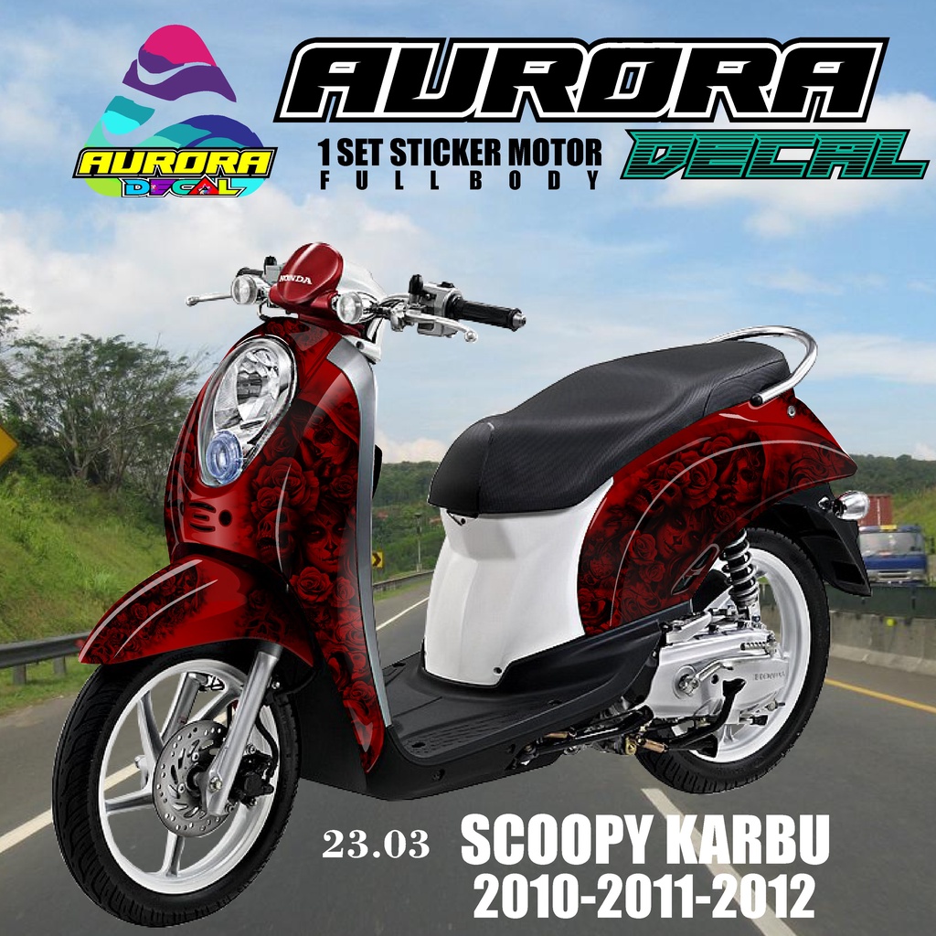 COD Dekal Sticker Stiker Striping scoopy SCOOPY KARBU TERBARU FULL BODY DESIGN WARNA TERBARU LILAC M