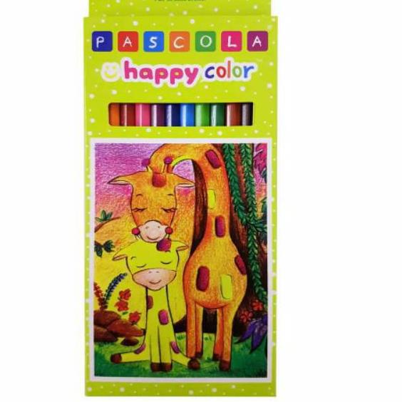 

ン PASCOLA Happy Color Pencil 12 FL isi 12 Pensil Warna Standard Pen Terjangkau