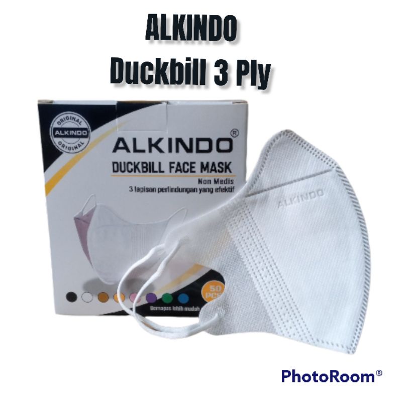 Masker Duckbill Alkindo 3 Ply Garis Emboss isi 50pcs