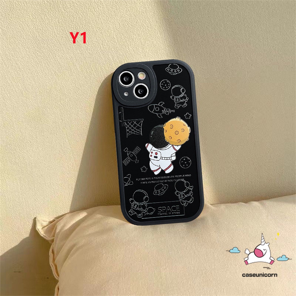 Oppo A16 A17 A74 A15 A95 A57 A96 A5s A17K A55 A54 A77s A12 A16K A76 A16E A3S A1K A94 A7 A78 Reno 8T 5Z 8 7 7Z 5F 5 6 A53 A92 A9 A5 A31 Trendy Brand NASA Kartun Soft Case Astronot