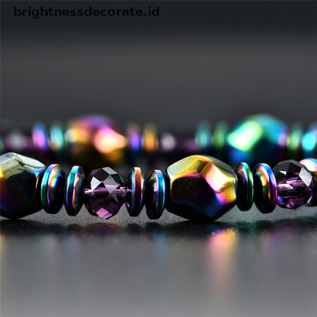 [Birth] Penurunan Berat Badan Multicolor Fashion Gelang Beads Batu Hematite Untuk Kesehatan Terapi [ID]