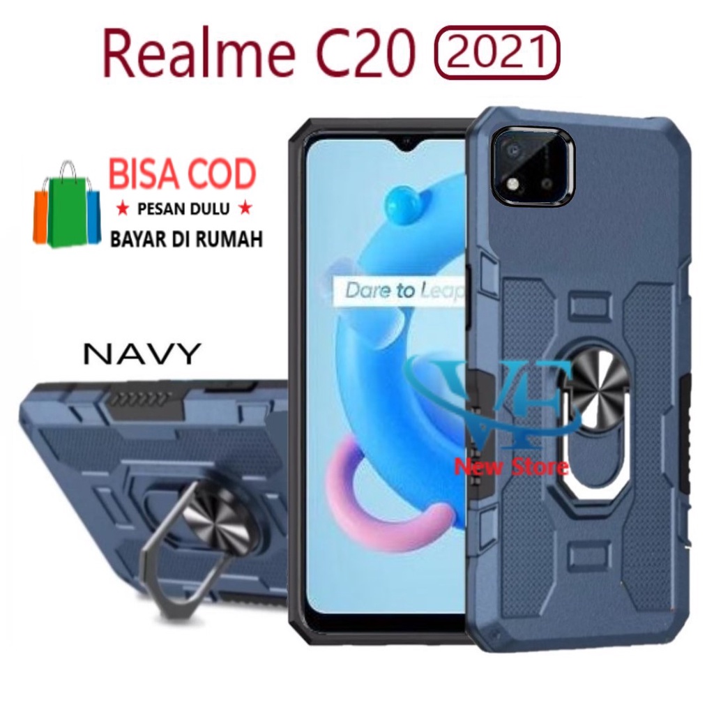 CASING REALME C20 (2021) -HARD CASE STANDING  ROBOT  HIT EYE RING--SOFT CASE STANDING ROBOT  REALME 