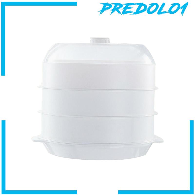 [Predolo1] Wadah Makanan Microwave Food Steamer Stackable Untuk Sayuran Dapur Ikan