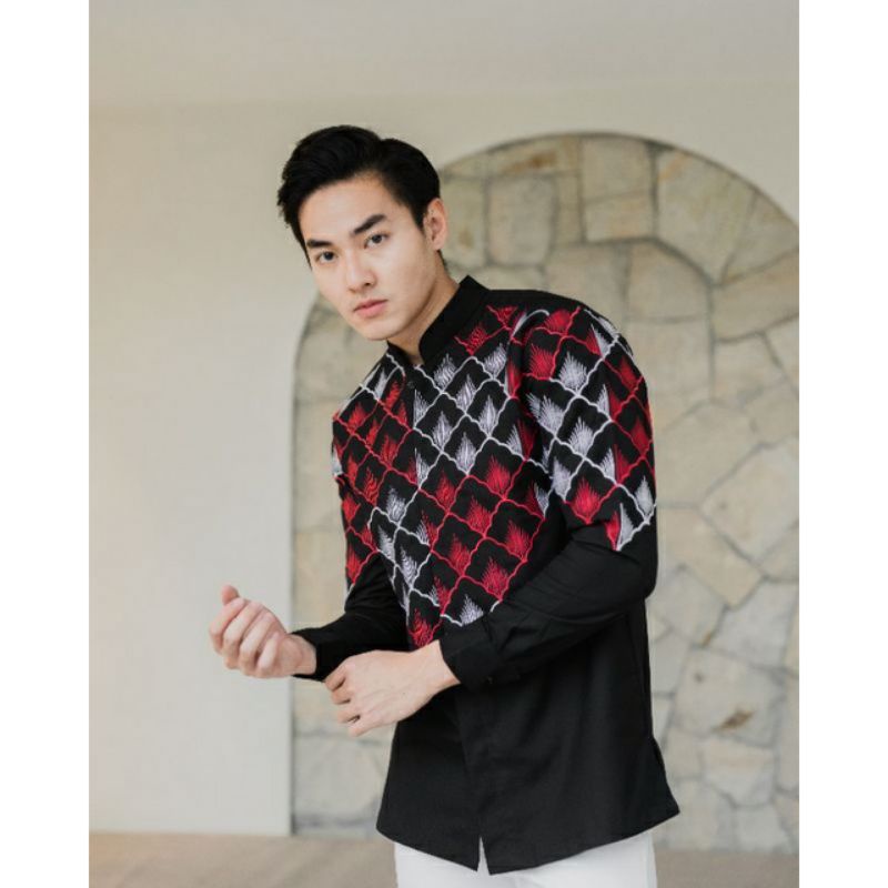 NUC.ID Kemeja Pria Bordir | Aydin [ Hitam ]