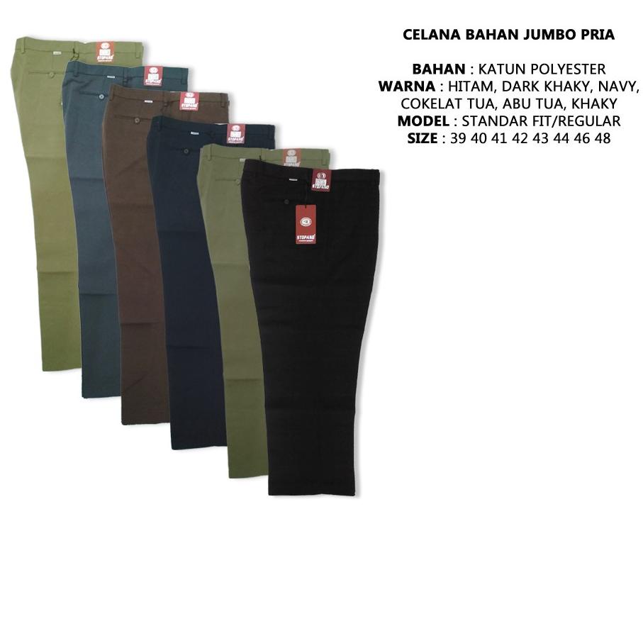 Terlaku.. Celana Bahan Formal Pria Kantor Kerja BSize 40-48 Jumbo Berkualitas / Celana Kain Pria Jum