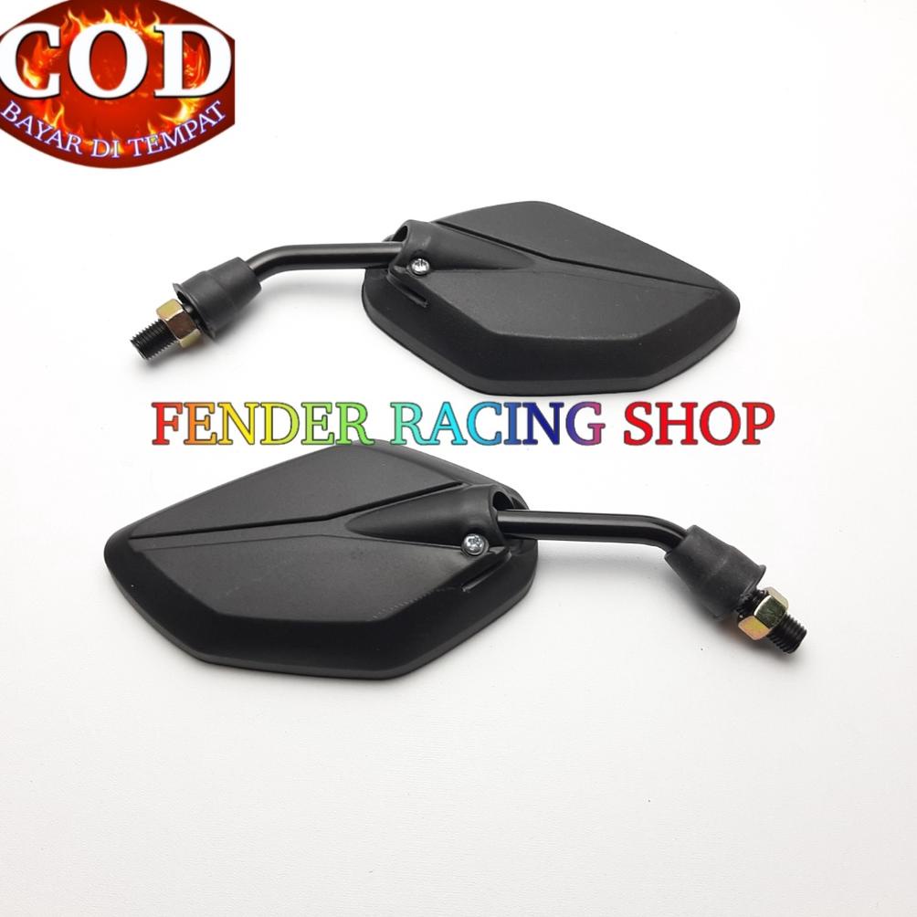 PRODUK- KACA SPION MOTOR TANGKAI PENDEK UNTUK HONDA DAN YAMAHA MODEL JUPITER MX HITAM VARIASI BEAT S