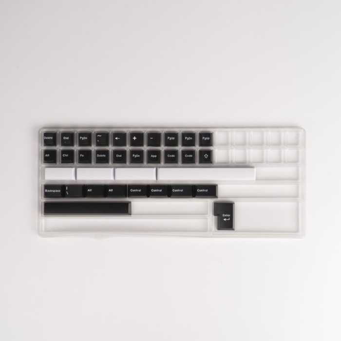 Noir White on Black Keycaps - PBT Doubleshot Cherry Profile Keycap Set