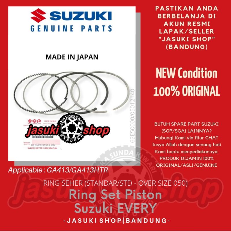 Ring Set Piston Seher Suzuki Every GA413HTR Asli Ori Original SGP